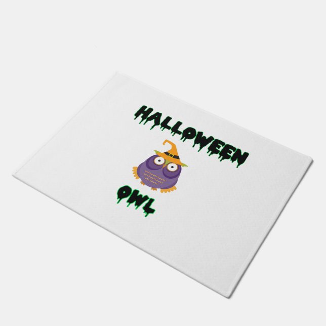 Halloween uil kleurrijk deurmat (Schuin)