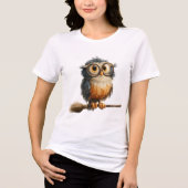 Halloween Uil - Perfect Gift Tri-Blend Shirt (Voorkant)