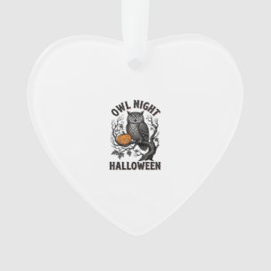 Halloween Uil Shirt Vintage Griezelen Vogel Feest  Ornament
