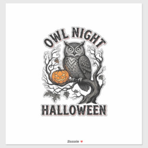 Halloween Uil Shirt Vintage Griezelen Vogel Feest  Sticker