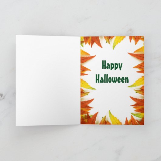 Halloween uil wenskaart kaart (Binnen)