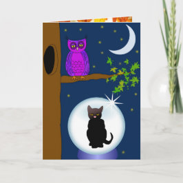 Halloween uil wenskaart kaart