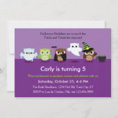 Halloween Uilen in Kostuum Verjaardag Uitnodiging (Voorkant)