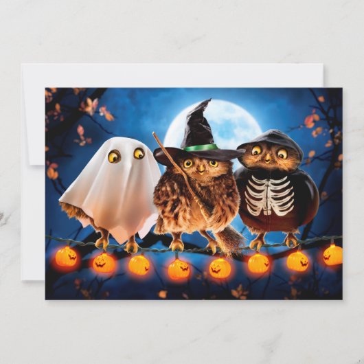 Halloween-uilen Kaart (Voorkant)