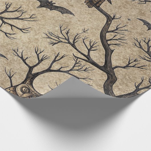  Halloween Uilen & Moon Cadeaupapier (Hoek)