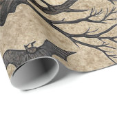  Halloween Uilen & Moon Cadeaupapier (Rol Hoek)