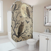  Halloween Uilen & Moon Douchegordijn (In situ)