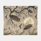  Halloween Uilen & Moon Fleece Deken (Voorkant (Horizontaal))