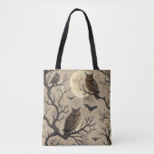 Halloween Uilen & Moon Tote Bag (Voorkant)