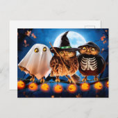 Halloween-uilen Uitnodiging Briefkaart (Voorkant / Achterkant)