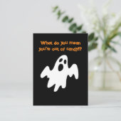 Halloween Uit Snoep Funny Ghost Briefkaart (Staand voorkant)