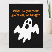 Halloween Uit Snoep Funny Ghost Kaart (Voorkant)