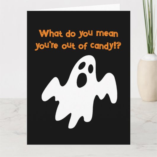 Halloween Uit Snoep Funny Ghost Kaart (Voorkant)