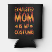 Halloween Uitgeputte Mam Is Mijn Kostuum Blikjeskoeler (Voorkant)