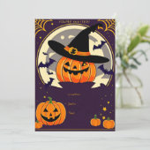 Halloween uitnodigen kaart (Staand voorkant)