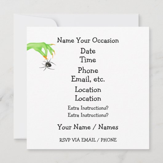 Halloween Uitnodiging (Achterkant)