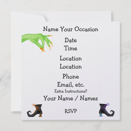 Halloween Uitnodiging (Achterkant)