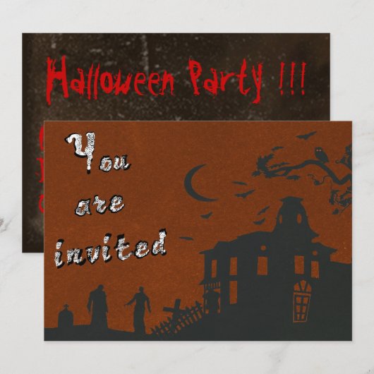 Halloween Uitnodiging (Voorkant / Achterkant)