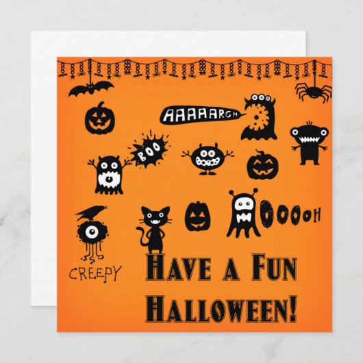 Halloween Uitnodiging (Voorkant / Achterkant)