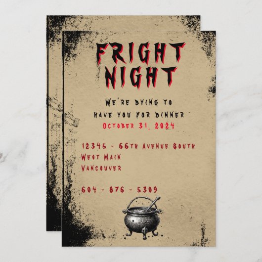 Halloween Uitnodiging (Voorkant / Achterkant)