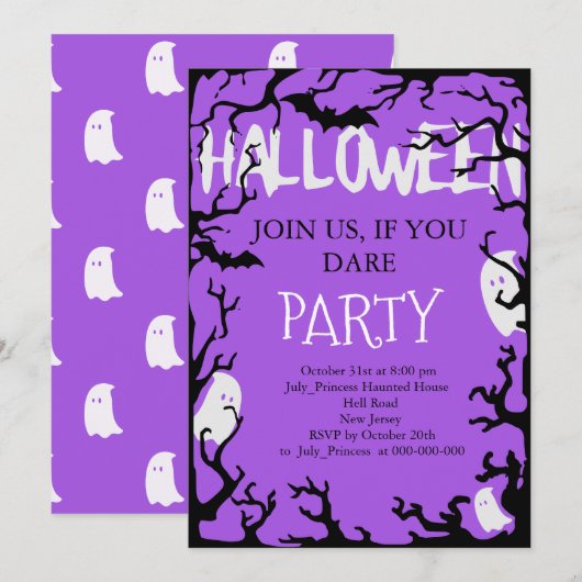 Halloween Uitnodiging (Voorkant / Achterkant)