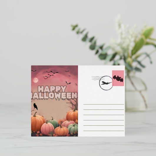 Halloween-uitnodiging 001 folie uitnodiging briefkaart (Staand Voorkant)