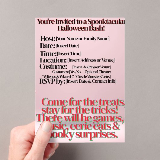 Halloween uitnodiging acryl uitnodiging (Insitu (Draagbaar))