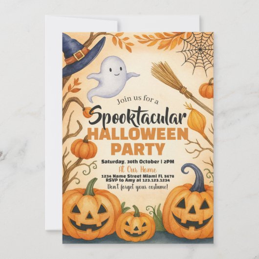 Halloween-uitnodiging | Activiteiten in de omgevin Kaart (Voorkant)