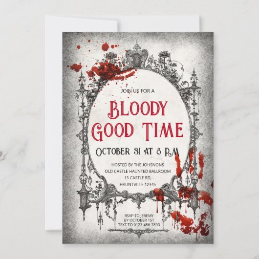 Halloween uitnodiging Bloody Good Time (Voorkant)