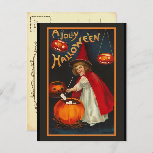 Halloween Uitnodiging Briefkaart (Voorkant / Achterkant)