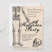 Halloween Uitnodiging de heer Botten Skeleton Part (Voorkant)