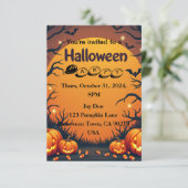 Halloween Uitnodiging - Doe mee voor een feest! (Staand voorkant)