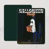 Halloween Uitnodiging-Echoes van de Verlaten Kaart (Voorkant / Achterkant)