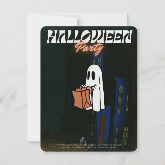 Halloween Uitnodiging-Echoes van de Verlaten Kaart (Voorkant)