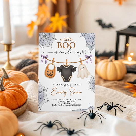 Halloween Uitnodiging Een Klein Boe Is Op Komst