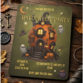 Halloween uitnodiging Geheime huis uitnodiging