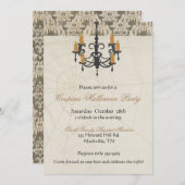 Halloween Uitnodiging Griezelige Kroonluchter (Voorkant / Achterkant)