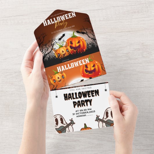 Halloween Uitnodiging Halloween Feest 2023 (Afscheurbaar)