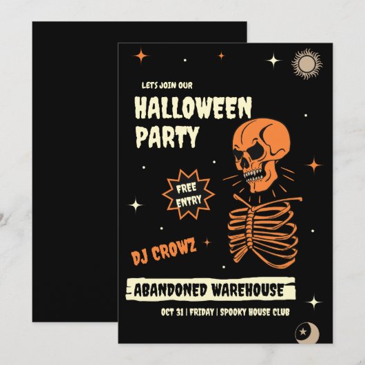  Halloween uitnodiging, Halloween nacht Kaart (Voorkant / Achterkant)