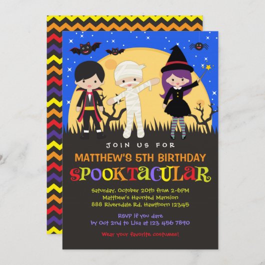 Halloween Uitnodiging / Halloween Uitnodiging (Voorkant / Achterkant)