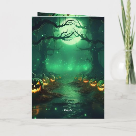 Halloween Uitnodiging in Vouwstijl (Achterkant)