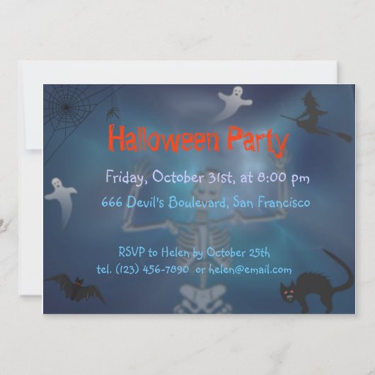 Halloween-uitnodiging Kaart (Achterkant)