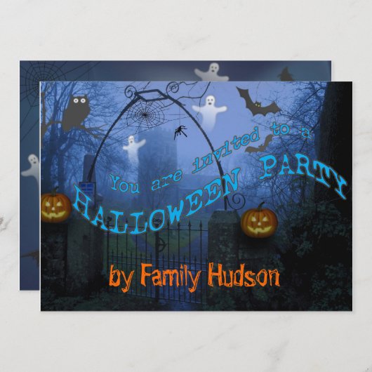 Halloween-uitnodiging Kaart (Voorkant / Achterkant)