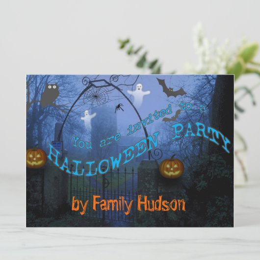 Halloween-uitnodiging Kaart (Staand voorkant)