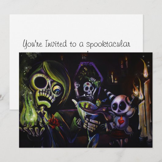 Halloween-uitnodiging Kaart (Voorkant / Achterkant)