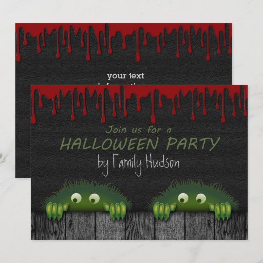 Halloween-uitnodiging Kaart (Voorkant / Achterkant)