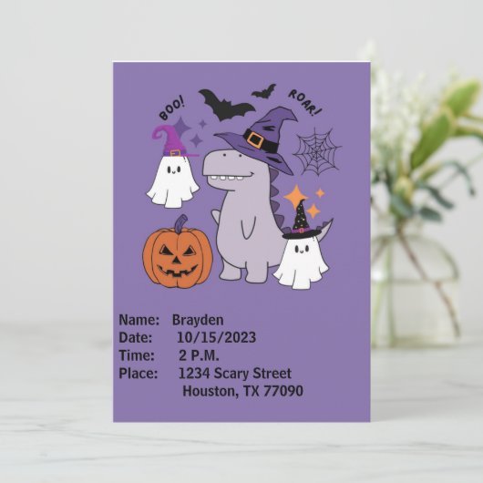 Halloween-uitnodiging Kaart (Staand voorkant)