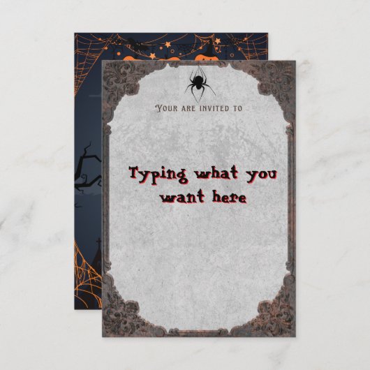 Halloween/uitnodiging Kaart (Voorkant / Achterkant)