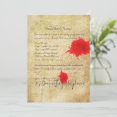 Halloween Uitnodiging Kaart met Bloedvlekken (Staand voorkant)