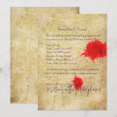 Halloween Uitnodiging Kaart met Bloedvlekken (Voorkant / Achterkant)